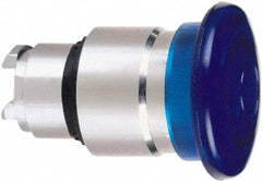 Schneider Electric - 22mm Mount Hole, Extended Mushroom Head, Pushbutton Switch Only - Round, Blue Pushbutton, Nonilluminated, Momentary (MO) - Apex Tool & Supply