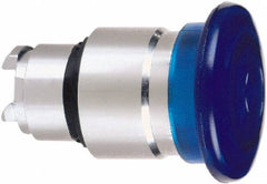 Schneider Electric - 22mm Mount Hole, Extended Mushroom Head, Pushbutton Switch Only - Round, Blue Pushbutton, Nonilluminated, Maintained (MA) - Apex Tool & Supply