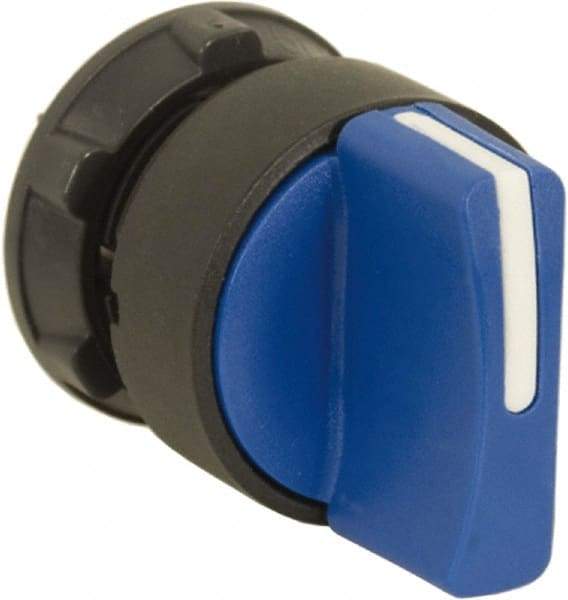 Schneider Electric - 22mm Mount Hole, 3 Position, Handle Operated, Selector Switch Only - Blue, Maintained (MA), Nonilluminated, Shock, Vibration and Water Resistant - Apex Tool & Supply