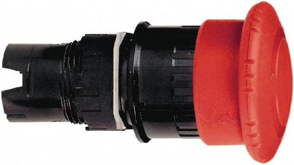 Schneider Electric - 16mm Mount Hole, Extended Mushroom Head, Pushbutton Switch Only - Round, Red Pushbutton, Maintained (MA), Momentary (MO), Vibration Resistant - Apex Tool & Supply