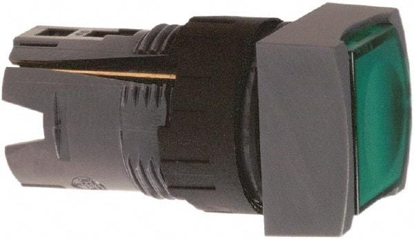 Schneider Electric - 16mm Mount Hole, Flush, Pushbutton Switch Only - Square, Green Pushbutton, Illuminated, Momentary (MO), Vibration Resistant - Apex Tool & Supply