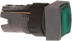 Schneider Electric - 16mm Mount Hole, Flush, Pushbutton Switch Only - Square, Green Pushbutton, Illuminated, Momentary (MO), Vibration Resistant - Apex Tool & Supply