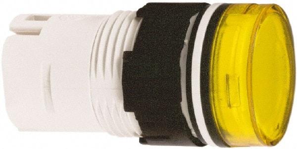 Schneider Electric - Yellow Lens LED Pilot Light - Round Lens, Shock Resistant, Vibration Resistant - Apex Tool & Supply