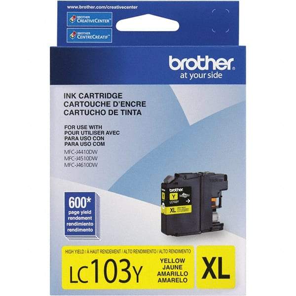 Brother - Yellow Ink Cartridge - Use with Brother DCP-J152W, MFC-J245, J285DW, J4310DW, J4410DW, J450DW, J4510DW, J4610DW, J470DW, J4710DW, J475DW, J650DW, J6520DW, J6720DW, J6920DW, J870DW, J875DW - Apex Tool & Supply