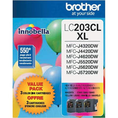 Brother - Cyan, Magenta & Yellow Ink Cartridge - Use with Brother MFC-J460DW, J480DW, J485DW, J680DW, J880DW, J885DW, J4320DW, J4420DW, J4620DW, J5520DW, J5620DW, J5720DW - Apex Tool & Supply