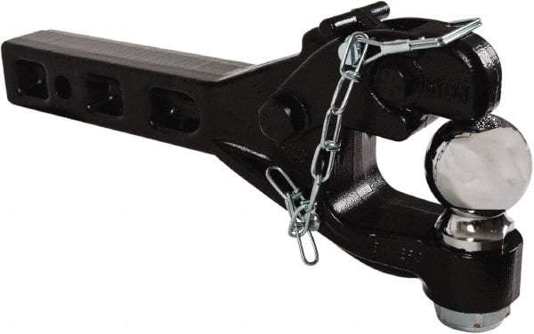 Buyers Products - 12,000 Lb Capacity, 15.52" Long, 2" Shank, Pintle Hook Hitch Drawbar with Ball - Vehicle Class Unrated, 9/16" Ball Hole Diam, 2-5/16" Ball Diam - Apex Tool & Supply