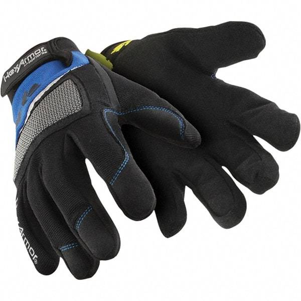 HexArmor - Size 2XS (5) Cut Resistant Work Gloves - For Mechanic's & Lifting, Palm Coated, Hook & Loop Cuff, Full Fingered, Black, Paired - Apex Tool & Supply