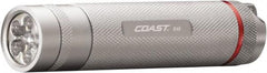 Coast Cutlery - White LED Bulb, 150 Lumens, Industrial/Tactical Flashlight - Silver Aluminum Body, 3 AAA Batteries Included - Apex Tool & Supply