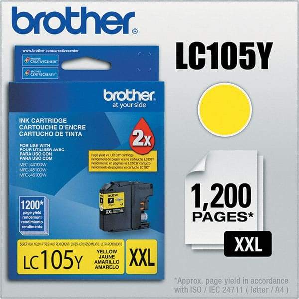 Brother - Yellow Ink Cartridge - Use with Brother MFC-J4310DW, J4410DW, J4510DW, J4610DW, J4710DW, J6520DW, J6720DW, J6920DW - Apex Tool & Supply