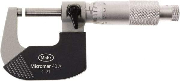 Mahr - 7 to 8" Range, 0.0001" Graduation, Mechanical Outside Micrometer - Ratchet Stop Thimble, Accurate to 0.00028" - Apex Tool & Supply