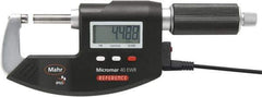 Mahr - 2 to 3" Range, 0.00005" Resolution, Standard Throat IP65 Electronic Outside Micrometer - Ratchet Stop Thimble, Carbide-Tipped Face, CR2032 Battery - Apex Tool & Supply
