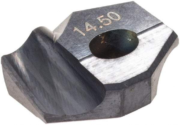 Hertel - Series HMD, 14.5mm Diam Grade HC125MD 140° Replaceable Drill Tip - Carbide, TiAlN Finish - Apex Tool & Supply