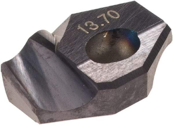 Hertel - Series HMD, 13.7mm Diam Grade HC125MD 140° Replaceable Drill Tip - Carbide, TiAlN Finish - Apex Tool & Supply