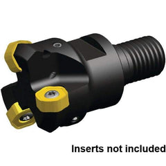 Kennametal - 45° Lead Angle, 40.17mm Max Cut Diam, 32mm Min Cut Diam, 3.23mm Max Depth of Cut, Indexable Chamfer and Angle End Mill - 4 Inserts, HNGJ0604ANENLD Insert Style, 64.5mm Overall Length, Through Coolant, Straight Shank, 90° Included Angle - Apex Tool & Supply