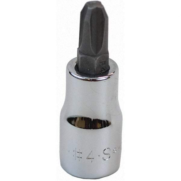 SK - Screwdriver & Drag Link Sockets - 3/8"DR #4 CHRM PHILLIPS SCRDRVR SCKT BIT - Apex Tool & Supply