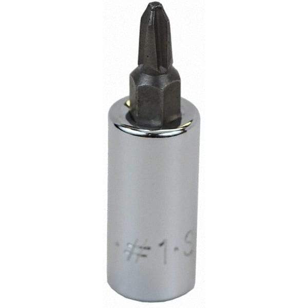 SK - Screwdriver & Drag Link Sockets - 3/8"DR #1 CHRM PHILLIPS SCRDRVR SCKT BIT - Apex Tool & Supply