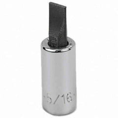 SK - Screwdriver & Drag Link Sockets - 3/8"DR 5/16" CHRM SLOTTED SCRDRVR SCKT BIT - Apex Tool & Supply