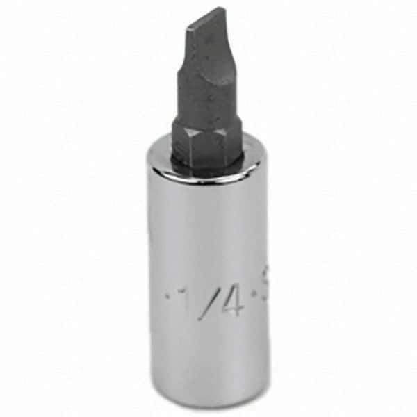 SK - Screwdriver & Drag Link Sockets - 3/8"DR 1/4" CHRM SLOTTED SCRDRVR SCKT BIT - Apex Tool & Supply