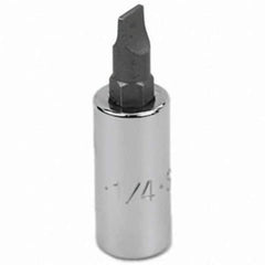 SK - Screwdriver & Drag Link Sockets - 3/8"DR 1/4" CHRM SLOTTED SCRDRVR SCKT BIT - Apex Tool & Supply