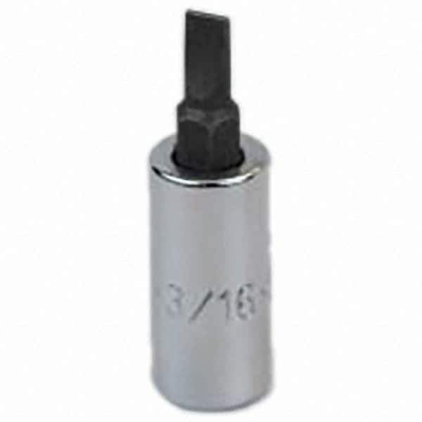 SK - Screwdriver & Drag Link Sockets - 3/8"DR 3/16" CHRM SLOTTED SCRDRVR SCKT BIT - Apex Tool & Supply