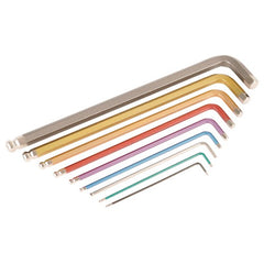 8MM BALL END LONG HEX KEY GOLD CHROME V-MOLY HARDENED - Apex Tool & Supply