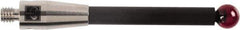 Renishaw - 0.24 Inch Ball Diameter, Carbon Fiber Stem, M4 Thread, Ruby Point Ball Tip CMM Stylus - 2.95 Inch Working Length, 0.18 Inch Stem Diameter, 1.97 Inch Overall Length - Apex Tool & Supply
