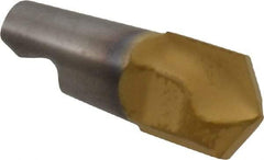 Seco - MM08 M03 Grade T60M Carbide Center Drill Milling Tip Insert - TiAlN/TiN Finish, 2 Flutes, 0.315" Cutting Diam, 1/8" Depth of Cut, 0.372" Extension, 0.244" Cnr Rad - Apex Tool & Supply