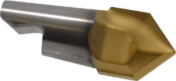 Seco - MM08 M03 Grade T60M Carbide Center Drill Milling Tip Insert - TiAlN/TiN Finish, 2 Flutes, 0.315" Cutting Diam, 0.157" Depth of Cut, 3/8" Extension, 0.175" Cnr Rad - Apex Tool & Supply