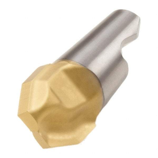 Seco - MM08 E03 Grade T60M Carbide Chamfer Milling Tip Insert - TiAlN/TiN Finish, 2 Flutes, 0.315" Cutting Diam, 0.13" Depth of Cut, 0.302" Extension, 0.114" Cnr Rad - Apex Tool & Supply