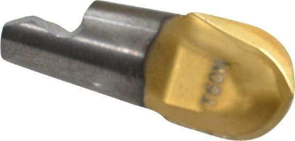 Seco - MM10 M04 Grade T60M Carbide Ball Nose Milling Tip Insert - TiAlN/TiN Finish, 2 Flutes, 3/8" Cutting Diam, 0.403" Depth of Cut, 0.462" Extension, 3/16" Cnr Rad - Apex Tool & Supply