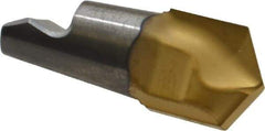 Seco - MM10 M03 Grade T60M Carbide Center Drill Milling Tip Insert - TiAlN/TiN Finish, 2 Flutes, 0.394" Cutting Diam, 0.106" Depth of Cut, 0.465" Extension, 0.287" Cnr Rad - Apex Tool & Supply
