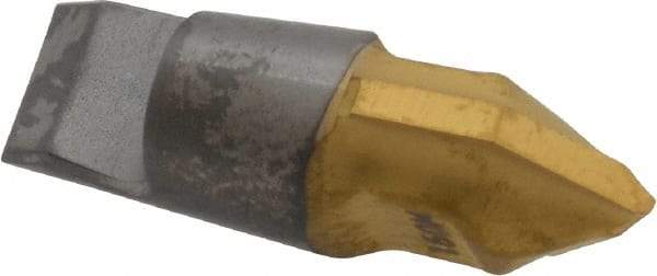 Seco - MM10 M03 Grade T60M Carbide Center Drill Milling Tip Insert - TiAlN/TiN Finish, 2 Flutes, 0.394" Cutting Diam, 0.197" Depth of Cut, 0.465" Extension, 0.217" Cnr Rad - Apex Tool & Supply
