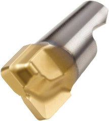 Seco - MM10 MD04 Grade T60M Carbide End Milling Tip Insert - TiAlN/TiN Finish, 2 Flutes, 0.394" Cutting Diam, 0.27" Depth of Cut, 0.334" Extension, 0.016" Cnr Rad - Apex Tool & Supply