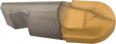 Seco - MM12 MD05 Grade T60M Carbide End Milling Tip Insert - TiAlN/TiN Finish, 2 Flutes, 0.472" Cutting Diam, 0.483" Depth of Cut, 0.556" Extension, 0.236" Cnr Rad - Apex Tool & Supply