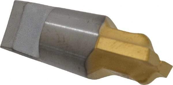 Seco - MM12 MD05 Grade T60M Carbide End Milling Tip Insert - TiAlN/TiN Finish, 2 Flutes, 0.472" Cutting Diam, 0.324" Depth of Cut, 0.401" Extension, 0.031" Cnr Rad - Apex Tool & Supply