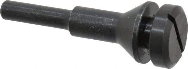 Value Collection - 3/8" Hole, Screw Lock Wheel Mandrel - 2" OAL, 1/2" Max Wheel Width, 1/4" Shank Diam - Apex Tool & Supply