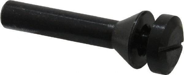 Value Collection - 1/4" Hole, Screw Lock Wheel Mandrel - 2" OAL, 1/2" Max Wheel Width, 3/8" Shank Diam - Apex Tool & Supply