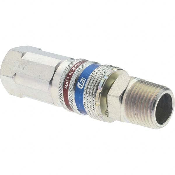 Dynabrade - 2 Piece 1/2" Body 1/2 NPT 150 psi Brass/Steel Industrial Pneumatic Coupling Plug Set - Apex Tool & Supply