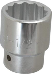Proto - 1-1/2", 1" Drive, Standard Hand Socket - 12 Points, 2-3/4" OAL - Apex Tool & Supply