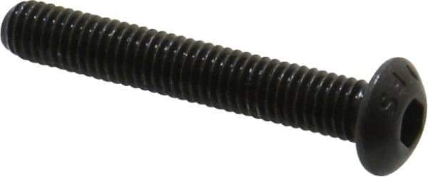 Value Collection - #10-32 UNF Hex Socket Drive, Button Screw - Alloy Steel, Black Oxide Finish, Fully Threaded, 1-1/4" Length Under Head - Apex Tool & Supply