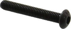 Value Collection - #10-32 UNF Hex Socket Drive, Button Screw - Alloy Steel, Black Oxide Finish, Fully Threaded, 1-1/4" Length Under Head - Apex Tool & Supply