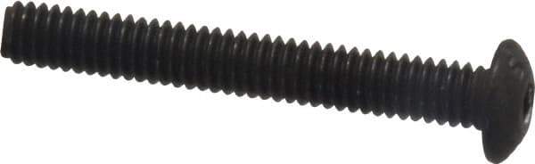 Value Collection - #8-32 UNC Hex Socket Drive, Button Screw - Alloy Steel, Black Oxide Finish, Fully Threaded, 1-1/4" Length Under Head - Apex Tool & Supply