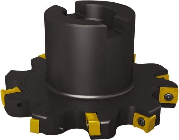 Seco - Shell Mount Connection, 1/2" Cutting Width, 1.37" Depth of Cut, 5" Cutter Diam, 1-1/4" Hole Diam, 6 Tooth Indexable Slotting Cutter - R335.18 Toolholder, LNK.. 08.. Insert, Right Hand Cutting Direction - Apex Tool & Supply