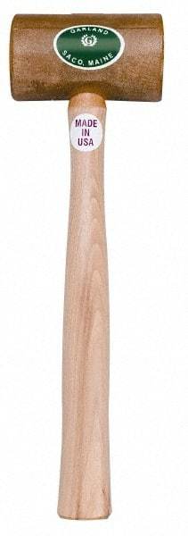Garland - 1 Lb Head Weighted Rawhide Hammer - 12" Long Wood Handle - Apex Tool & Supply