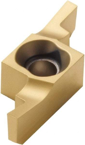 Seco - 1212012ER FD Grade CP500, 1.2mm Cutting Width Carbide Grooving Insert - 2.4mm Max Depth of Cut, Right Hand, 0.1mm Corner Radius, TiAlN/TiN Finish - Apex Tool & Supply