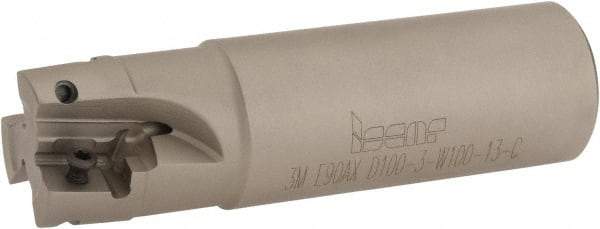 Iscar - 1" Cut Diam, 1/2" Max Depth of Cut, 1" Shank Diam, 3-1/2" OAL, Indexable Square Shoulder End Mill - 3M AXKT 1304.../2006... Inserts, Weldon Shank, 90° Lead Angle, Through Coolant, Series Mill2000 - Apex Tool & Supply