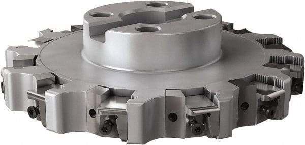 Seco - Shell Mount Connection, 0.63" Cutting Width, 2.209" Depth of Cut, 8" Cutter Diam, 1-1/2" Hole Diam, 12 Tooth Indexable Slotting Cutter - R335.25 Toolholder, XNHQ, LNHQ Insert, Right Hand Cutting Direction - Apex Tool & Supply