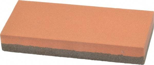 Norton - 4" Long x 1-3/4" Wide x 5/8" Thick, Aluminum Oxide Sharpening Stone - Rectangle, Coarse, Fine Grade - Apex Tool & Supply