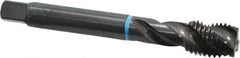 Emuge - M16x2.00 Metric Coarse 3 Flute 6H Modified Bottoming Spiral Flute Tap - Cobalt, Oxide Finish, 110mm OAL, Right Hand Flute, Right Hand Thread, Series Enorm-VA - Apex Tool & Supply
