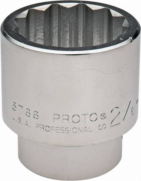 Proto - 2-1/16", 1" Drive, Standard Hand Socket - 12 Points, 3-1/2" OAL - Apex Tool & Supply